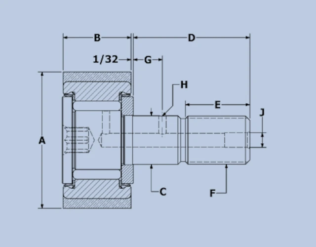 CAD Drawing for Poly-Coated Bearings