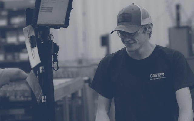 Carter Bearings Employee on Shop Floor