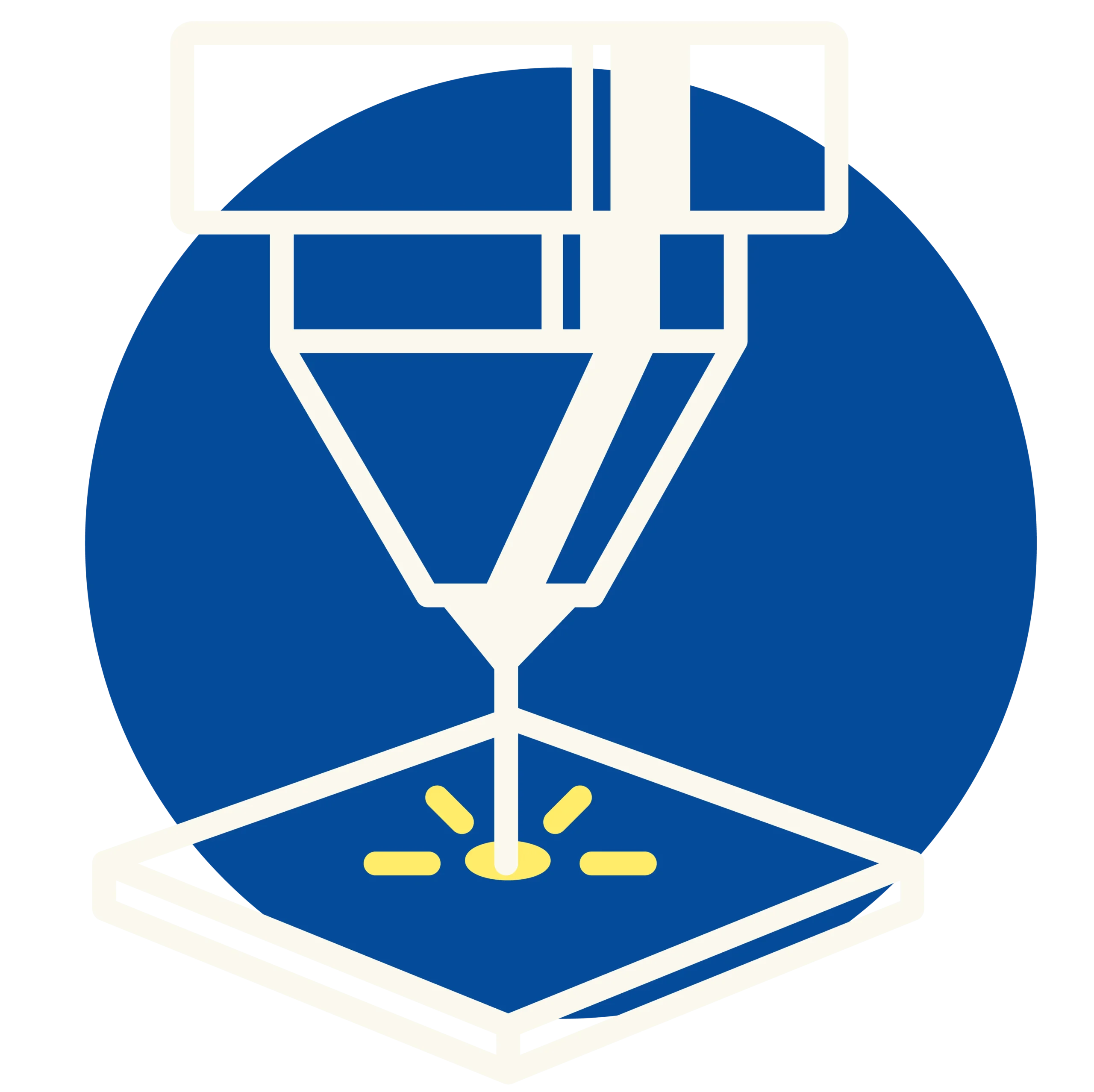 Bearing Etching Icon in blue with yellow accents