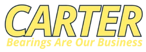 Carter Bearings Logo in yellow with blue outline